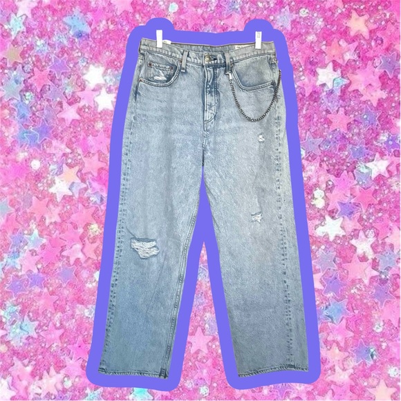 rag & bone Denim - Rag And Bone Ruth Super High Rise Chain Jeans Sz 30 90s Denim Pants Grunge